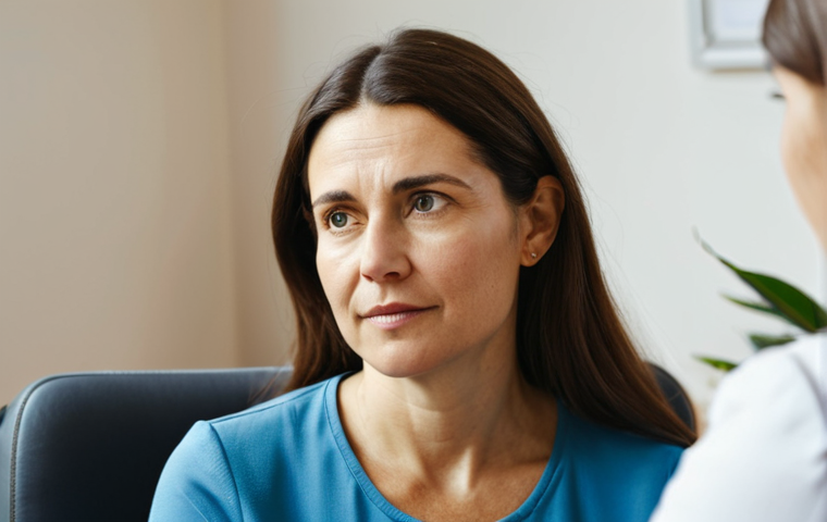 EMDR Therapy Session**

A safe and supportive therapy session. A fully clothed woman sits comfortably in a well-lit, calming office setting, engaged in EMDR therapy with a qualified therapist. The therapist is guiding her eye movements. Focus on the woman's calm but determined expression. Soft, natural lighting. Appropriate content, safe for work, professional setting, modest clothing, perfect anatomy, natural pose.

**