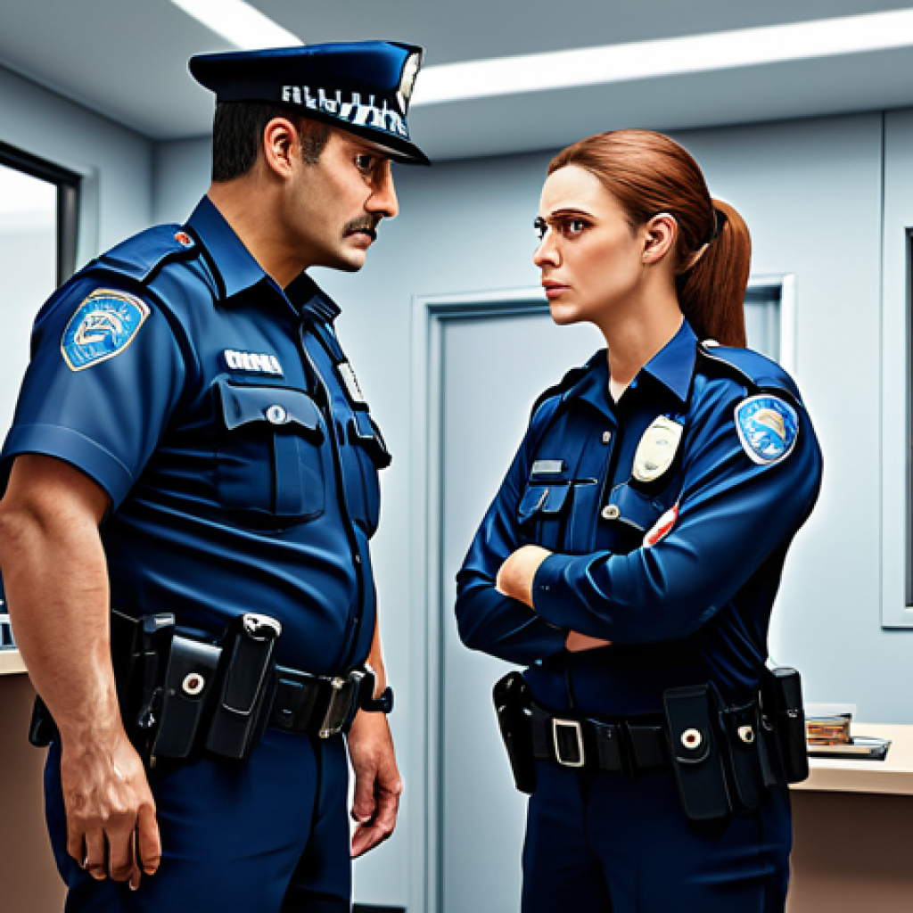 범죄 피해자 법적 대응 - Reporting to the Police**

"A concerned citizen, fully clothed in modest attire, reporting a crime t...