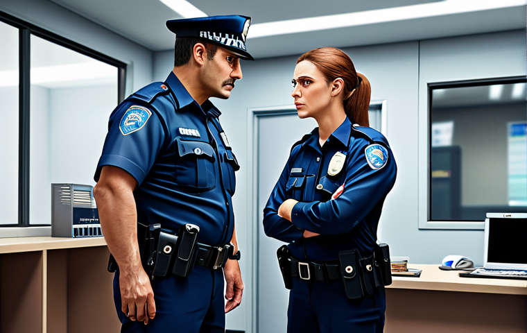 범죄 피해자 법적 대응 - Reporting to the Police**

"A concerned citizen, fully clothed in modest attire, reporting a crime t...