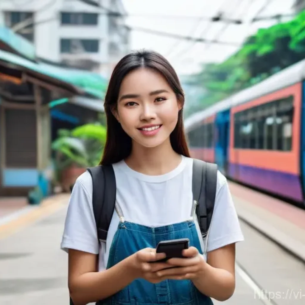 범죄 피해자 보호 감시 시스템 - **Prompt:** A young Vietnamese woman in her early 20s, with a modern, modest outfit (e.g., a neat t-...