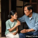 Home 17 범죄 피해자 심리 치료 연구 보고서 - A compassionate family scene in a Vietnamese rural home showing a supportive mother and father gentl...